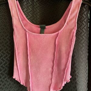 Wild Fable Pink Ribbed Tank Top